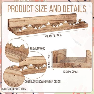 Logo personalizzato muro montato rustico 3 Pcs Snow Mountain ripiani galleggianti per la scuola materna