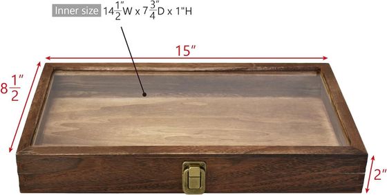 Tavolo per gioielli in legno rettangolare con LED per scatole per gioielli in legno naturale personalizzate