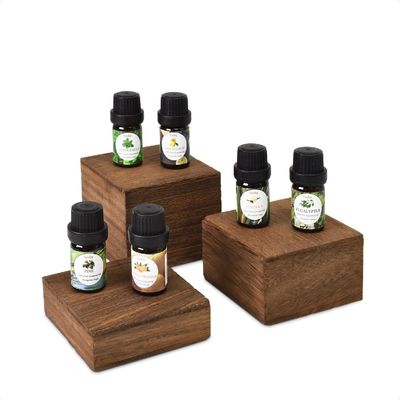 3 supporti di altezza diversa Display in legno Risers Set Logo personalizzato Verniciatura Manipolazione di stampa