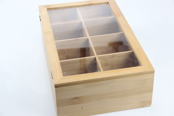 Copertina acrilica visibile fatta a mano Scatola da tè Imballaggio Legno Un'aggiunta unica alla vostra cucina