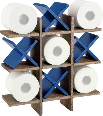 Portatore di rotoli di bagno in legno dietro le porte/sulle pareti