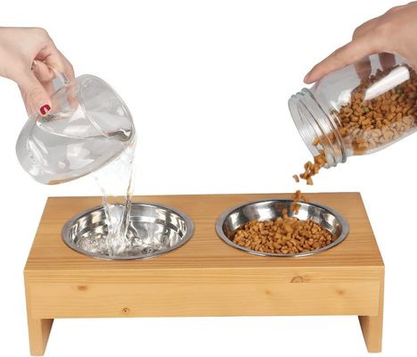 Funzionale Stand sollevato cibo per gatti e ciotole d'acqua Diner Pet Feeder per proprietari di animali occupati