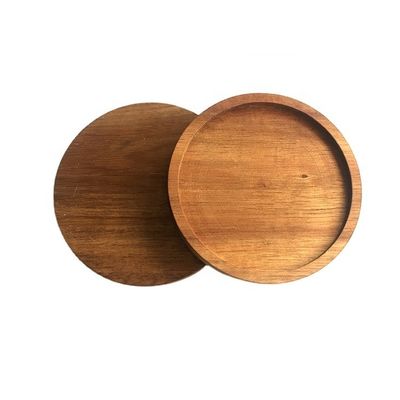 Decorazione di tappetino per tazze di caffè rotondo 10X0.9cm Sottopiani in legno di acacia con stampa avanzata