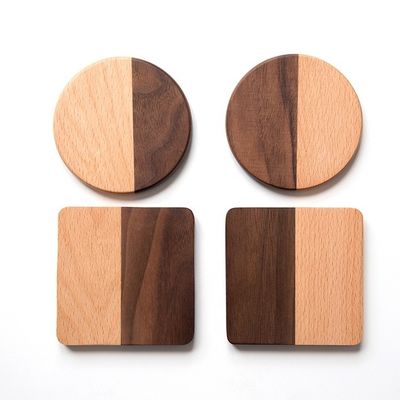 Decorazione di tappetino per tazze di caffè rotondo 10X0.9cm Sottopiani in legno di acacia con stampa avanzata