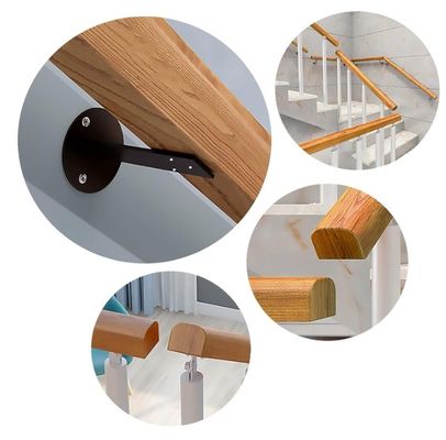 Manubri in legno per interni Stile di design moderno Scala antiscivolo Mural Mounted Grab Bar
