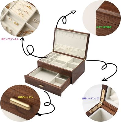 Rectangle Ordine personalizzato Braccialetto in legno massello Orologio Display Gioielli fatti a mano Scatola di deposito