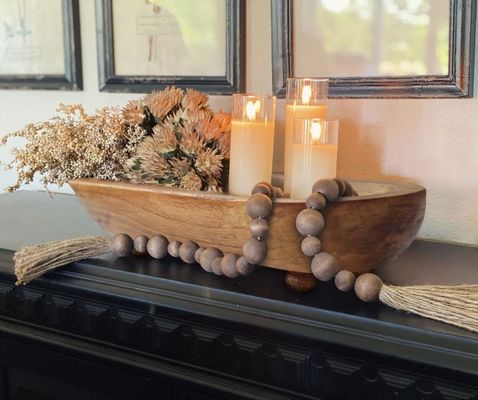 Logo personalizzato Acceptabile SET BOWL Rotondo per le ciotole decorative di casa di campagna rustico marrone