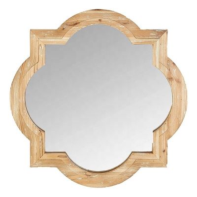 Decorazione del soggiorno di una casa di campagna rustica Specchio appeso a muro in legno in colore semplice