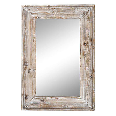 Decorazione del soggiorno di una casa di campagna rustica Specchio appeso a muro in legno in colore semplice
