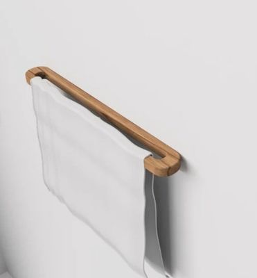 Come richiesta bagno porta asciugamani in legno montato a parete asciugatore lungo appendiabiti display rack