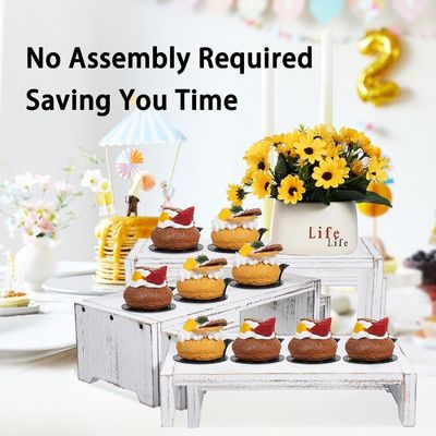 Decorazione e regali Funzionale 3 livelli di legno di ottone Cupcake Dessert Display Riser