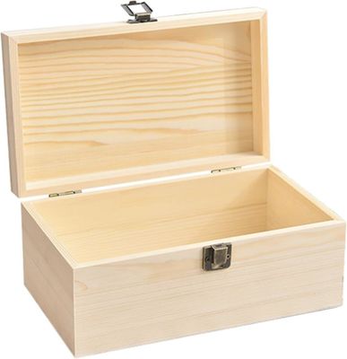 10.6 x 8 x 5.7 pollici scatola di legno con coperchio a cerniera logo personalizzato