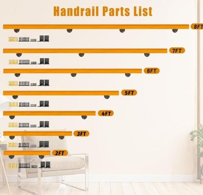 Scalinate interne di sicurezza ringhiera antiscivolo maniglie di pino da 3 piedi su richiesta kit completo