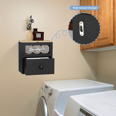 Organizzatore per la casa industriale OEM personalizzato Asciugatrice di legno massello Porta fogli di biancheria Baci di lavanderia Box di stoccaggio contenitore