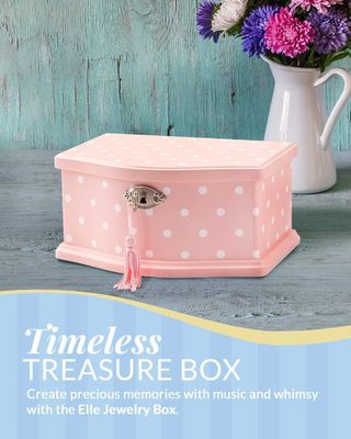 Scatola musicale a vento per ragazze e adolescenti organizzatore gioielli rettangolari