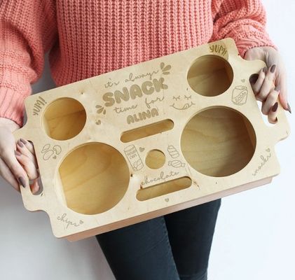 Bar di divano in legno, porta snack, risparmio di spazio