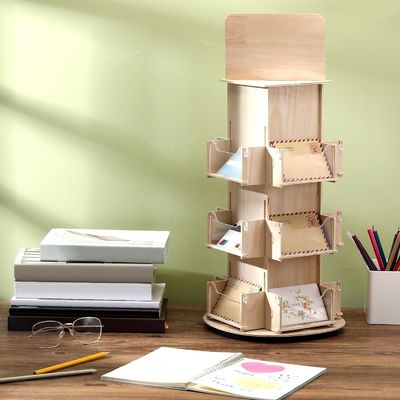 Arredamento del soggiorno 3 Livello 4 Scala di visualizzazione rotante laterale in legno con rotazione 360