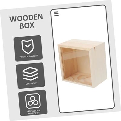 Scatola di legno Accessori da scrivania Cassa Tesoro in legno decorativo Chiodo chiaro Piccolo display