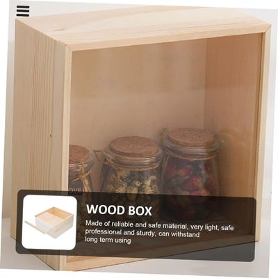 Scatola di legno Accessori da scrivania Cassa Tesoro in legno decorativo Chiodo chiaro Piccolo display