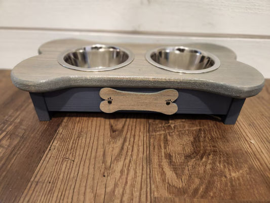 202406 Nome personalizzato Tag Piccolo alimentatore per cani in legno per cena per animali domestici