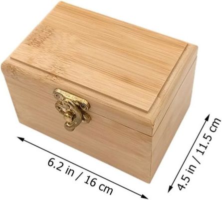 Organizzatore del cassetto per il deposito di gioielli in bambù in legno con porta orecchini a coperchio scorrevole