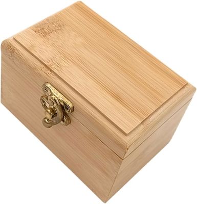 Organizzatore del cassetto per il deposito di gioielli in bambù in legno con porta orecchini a coperchio scorrevole