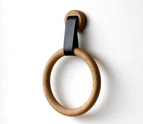 Anello porta asciugamani in legno ecologico per l'arredamento del bagno Portaoggetti a un livello