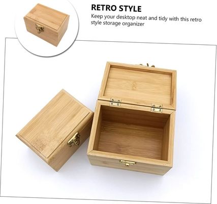 Organizzatore del cassetto per il deposito di gioielli in bambù in legno con porta orecchini a coperchio scorrevole