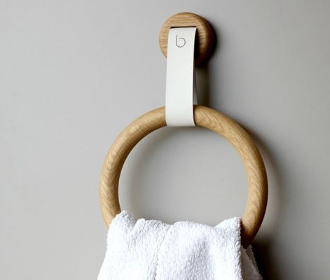 Anello porta asciugamani in legno ecologico per l'arredamento del bagno Portaoggetti a un livello