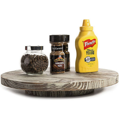 Wood Lazy Susan Turntable per cucina Ultimo stile di design di casa di campagna stampato e bruciato