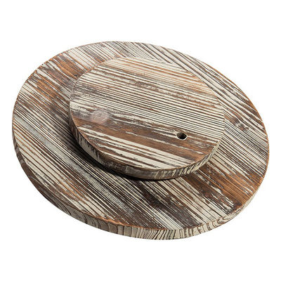 Wood Lazy Susan Turntable per cucina Ultimo stile di design di casa di campagna stampato e bruciato