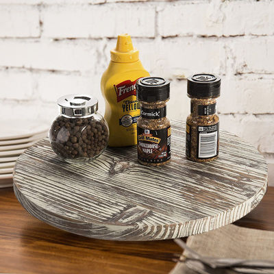 Wood Lazy Susan Turntable per cucina Ultimo stile di design di casa di campagna stampato e bruciato