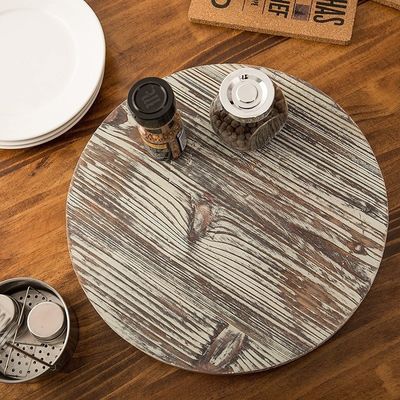 Wood Lazy Susan Turntable per cucina Ultimo stile di design di casa di campagna stampato e bruciato