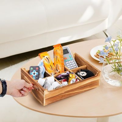 6 Compartimento TIMBER Borsa da tè in legno Scatola per pacchetto regalo e organizzatore di pacchetti di zucchero