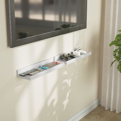 Perline di legno e ripiani galleggianti Set di 2 bianchi moderni per multifunzione