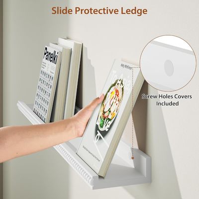 Perline di legno e ripiani galleggianti Set di 2 bianchi moderni per multifunzione