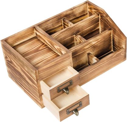 Organizzatore di tavolo artigianale per scrivania in legno