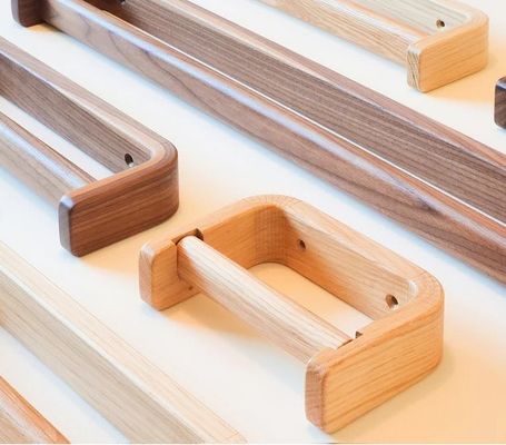 Mensola per asciugamani in bagno Bar di asciugamani in legno artigianale Ferrovia per asciugamani in noce non pieghevole