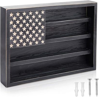 Sfida militare del governo Display del portamonete con decorazione muraria in legno della bandiera americana