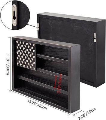 Sfida militare del governo Display del portamonete con decorazione muraria in legno della bandiera americana