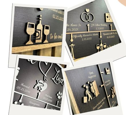 Decorazione per pareti in legno storia d'amore personalizzata decorazione cronologica su richiesta