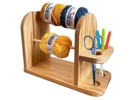 Tenitore di filati di legno a doppia rotazione per la maglieria a crochet Dispensatore a sfere di filati artigianali