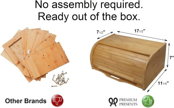 Altri regali Artigianato Eco-friendly Bambù naturale Scatole di legno grande Scatole di stoccaggio Organizzatore del bancone della cucina