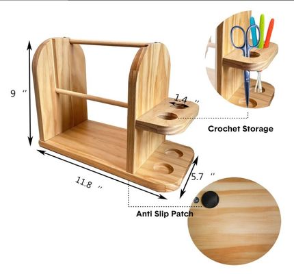 Tenitore di filati di legno a doppia rotazione per la maglieria a crochet Dispensatore a sfere di filati artigianali