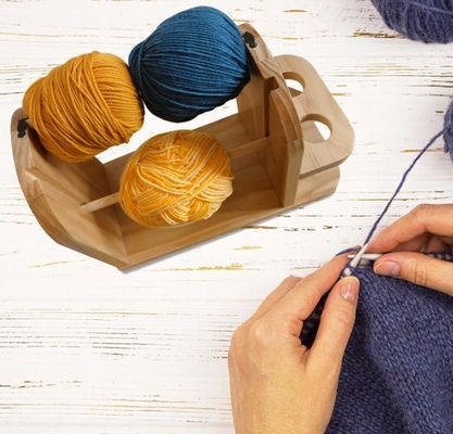 Tenitore di filati di legno a doppia rotazione per la maglieria a crochet Dispensatore a sfere di filati artigianali