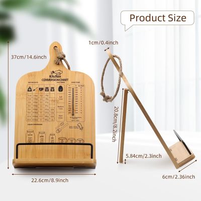 Codice da cucina a livello singolo con grafico di conversione delle misure