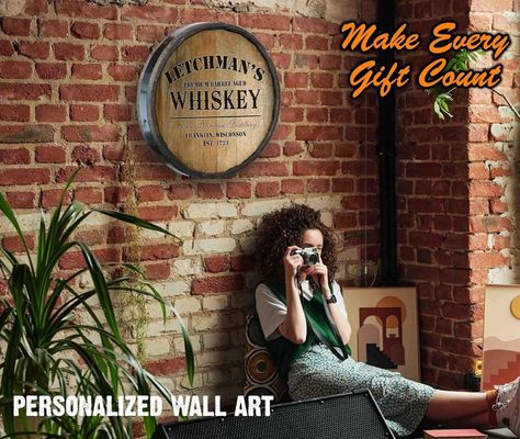 Verniciatura Stampa Manipolazione Barile di legno Decorazione della parete Segno di barra per vino e birra