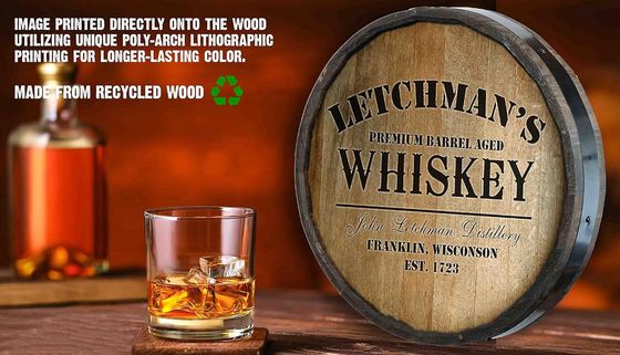 Verniciatura Stampa Manipolazione Barile di legno Decorazione della parete Segno di barra per vino e birra