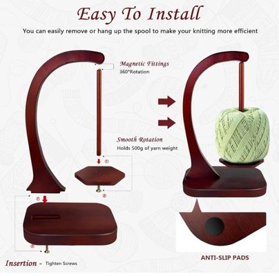 Meccanismo di tornitura magnetico in metallo Spinner di filati di legno per la maglieria e l'incrocio