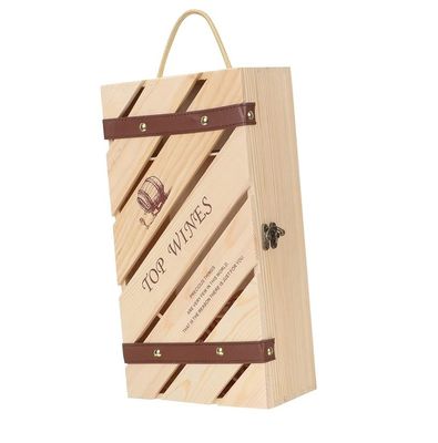 Logo personalizzato Acceptabile Cassa di vino in legno per bottiglia di vino rosso Box contenitore regalo